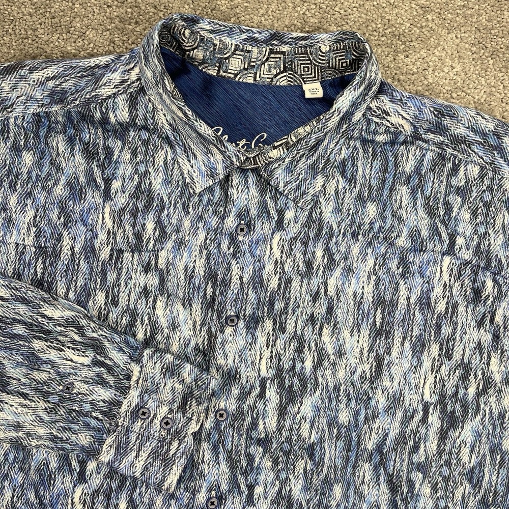 Robert Graham Shirt Mens 2XL Blue Button Down Long Sleeve Collared